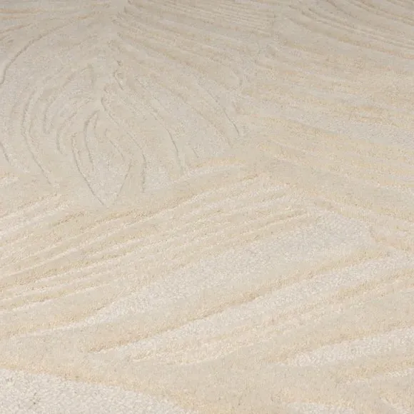 Leaf Pattern Rug - Natural, Wool