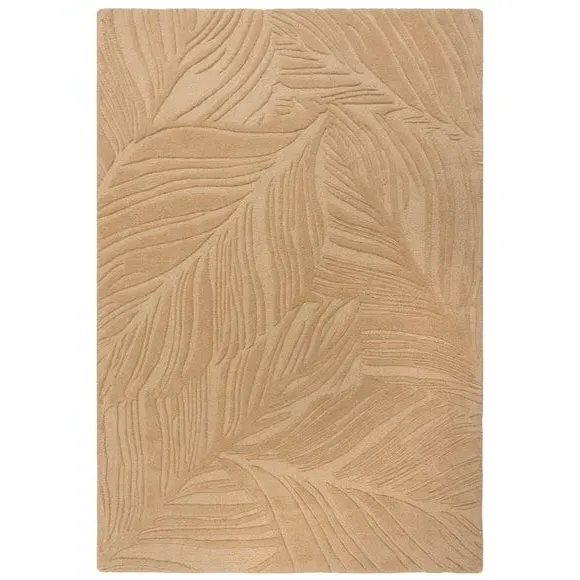 Leaf Pattern Rug - Stone, Wool