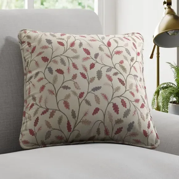 Leaf Print Cushion Cover - Fig