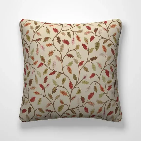 Leaf Print Cushion Cover - Forest Green
