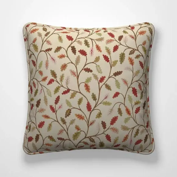 Leaf Print Cushion Cover - Forest Green