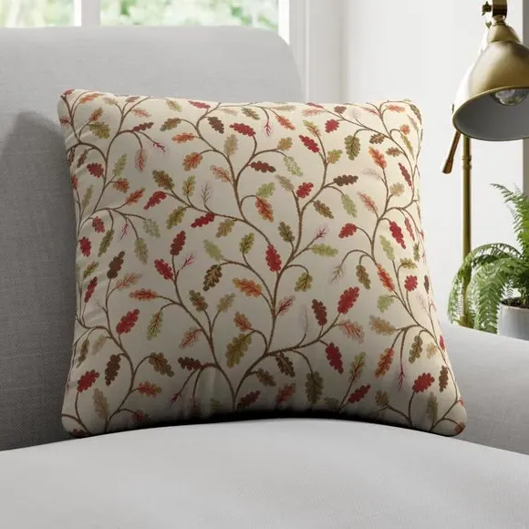 Leaf Print Cushion Cover - Forest Green