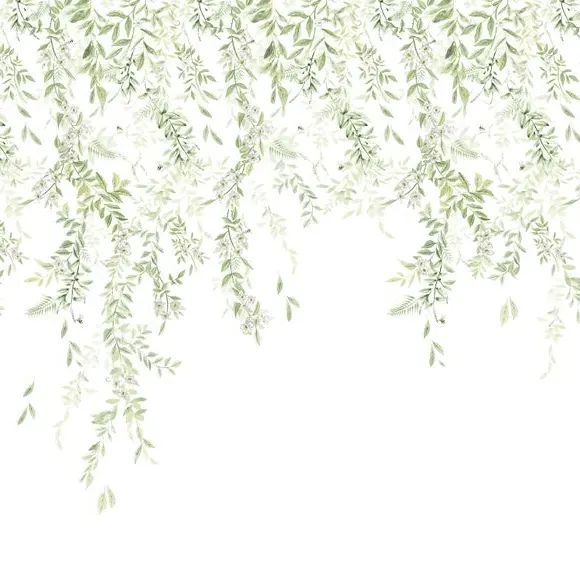 Leaf Trail Wall Mural - Sage, Non-Woven Paper