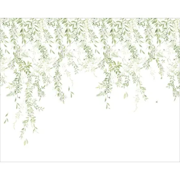 Leaf Trail Wall Mural - Sage, Non-Woven Paper