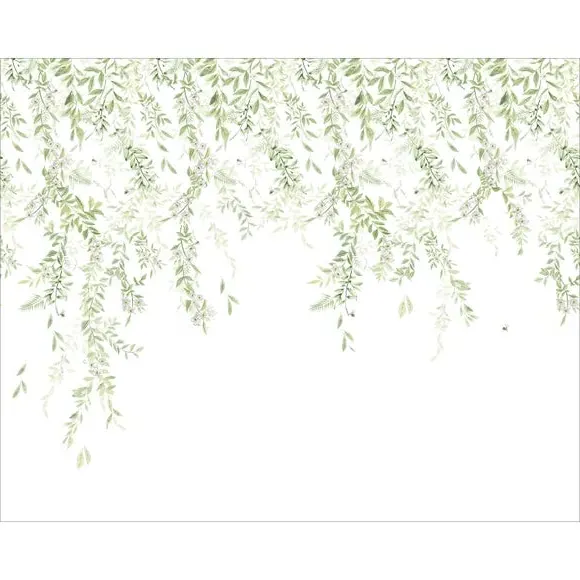 Leaf Trail Wall Mural - Sage, Non-Woven Paper