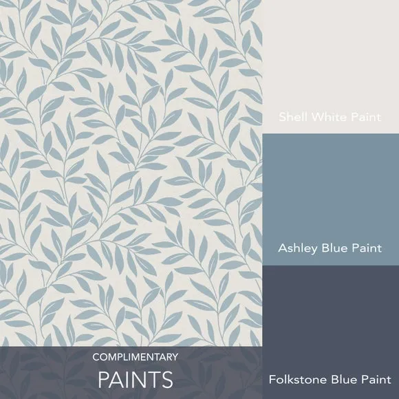 Leaf Trail Wallpaper - Ashley Blue