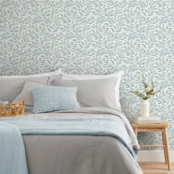 Leaf Trail Wallpaper - Ashley Blue image