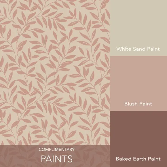 Leaf Trail Wallpaper - Soft Clay