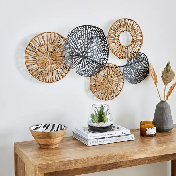Leaf Wall Art Indoor Outdoor - Black, Iron