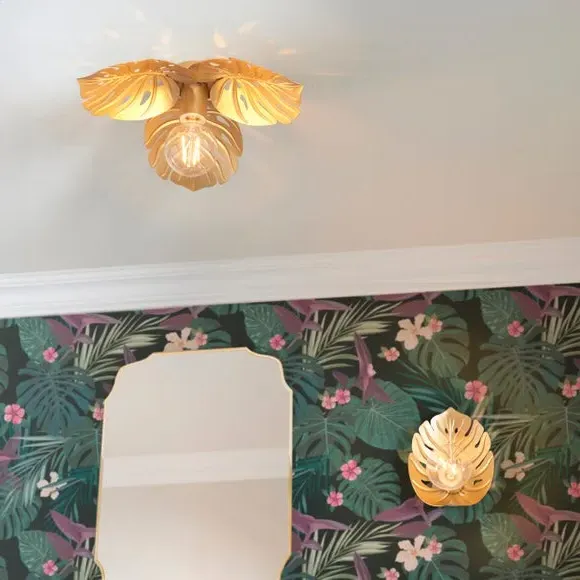 Leaf Wall Light with IP44 Rating - Gold