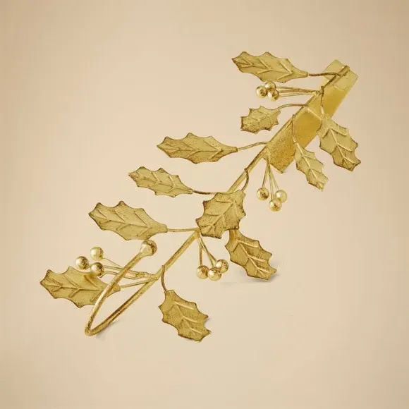 Leaf Wreath Hanger - Gold, Metal