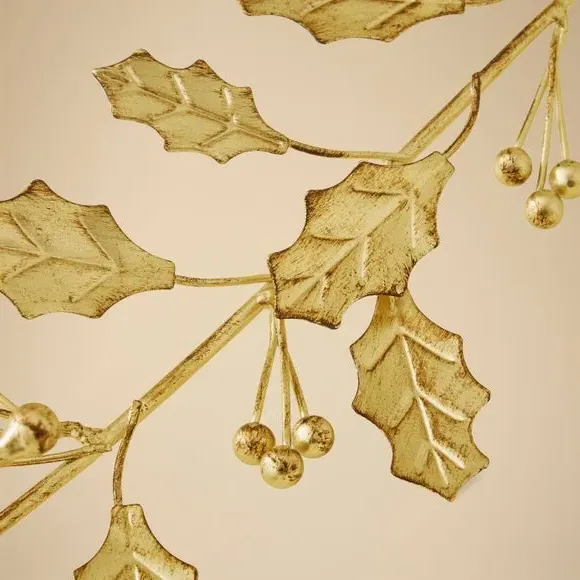 Leaf Wreath Hanger - Gold, Metal