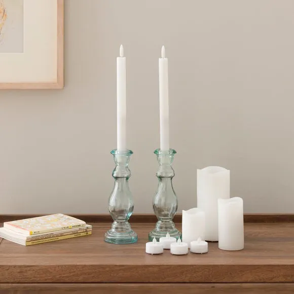 LED Candle Collection Set - White, Wax