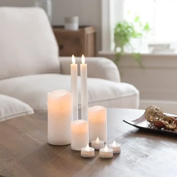 LED Candle Collection Set - White, Wax
