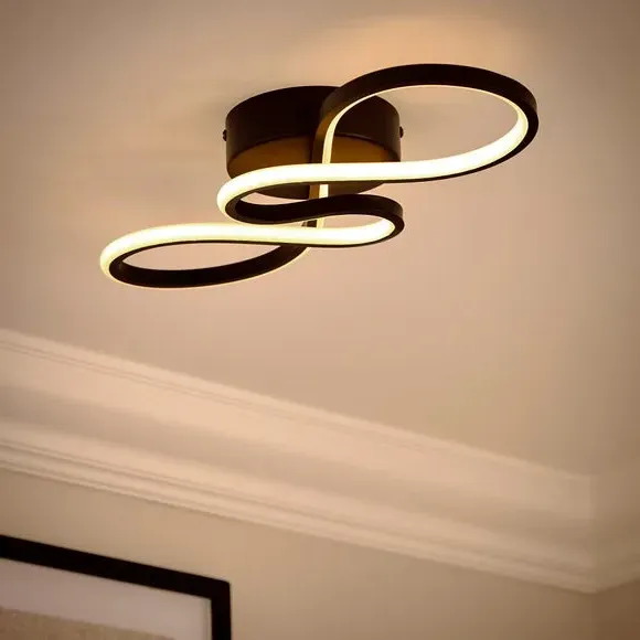 LED Ceiling Light with Dimmer - Black