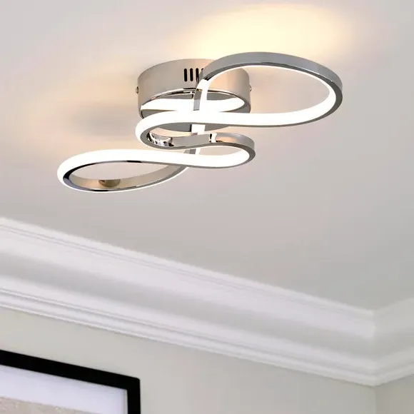 LED Ceiling Light with Dimmer - Chrome