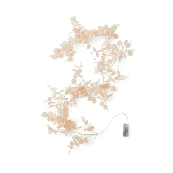 LED Eucalyptus Garland with 15 Lights - Cream