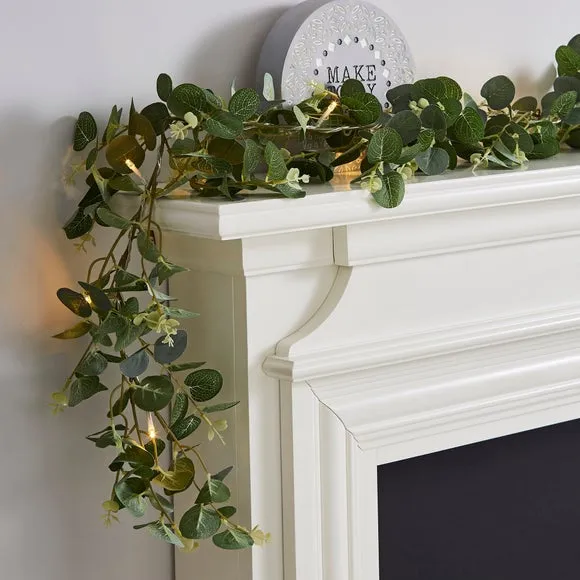 LED Eucalyptus Garland with 15 Lights - Green image