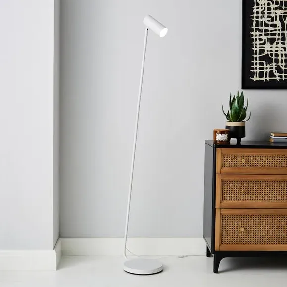 LED Floor Lamp with Dimmer - White