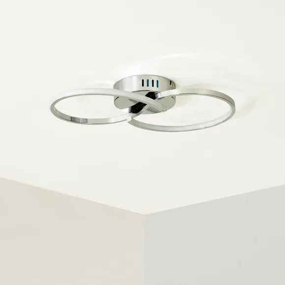 LED Flush Ceiling Light - Chrome, Metal