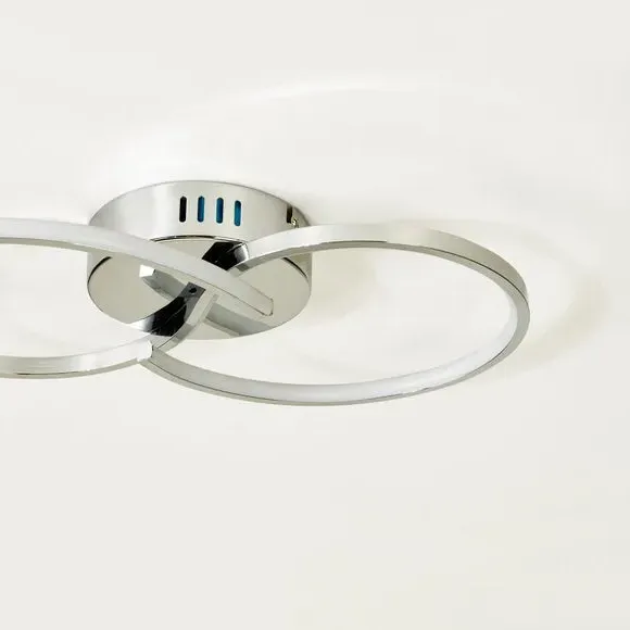 LED Flush Ceiling Light - Chrome, Metal