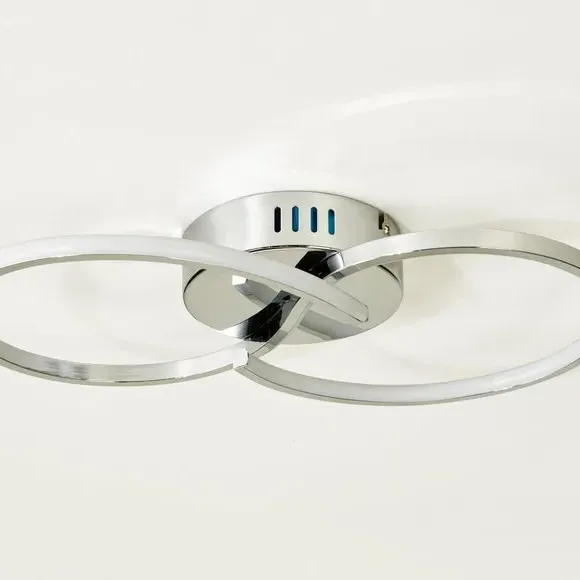 LED Flush Ceiling Light - Chrome, Metal