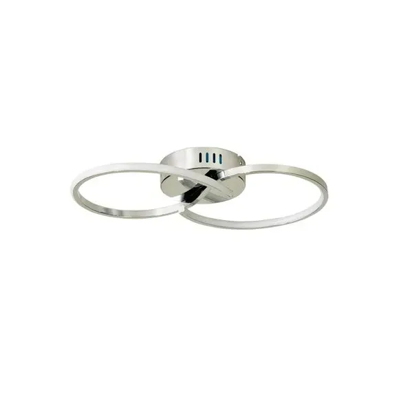 LED Flush Ceiling Light - Chrome, Metal