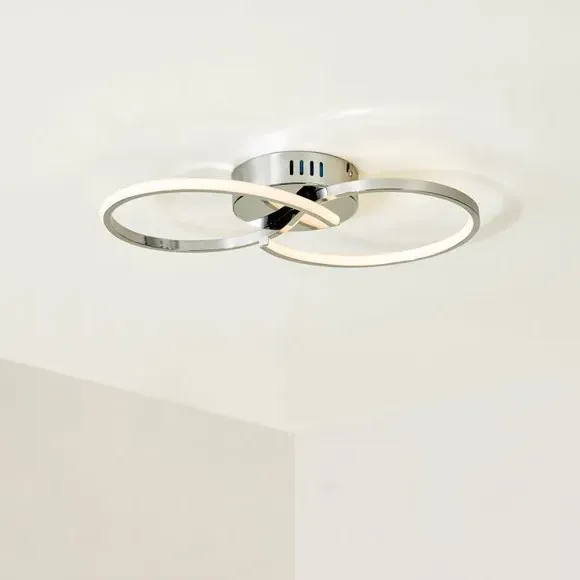 LED Flush Ceiling Light - Chrome, Metal