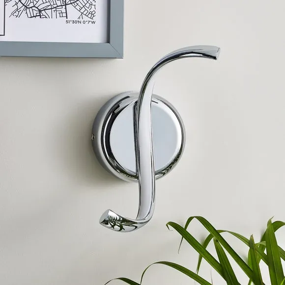 LED Wall Light with Swirl Design - Chrome