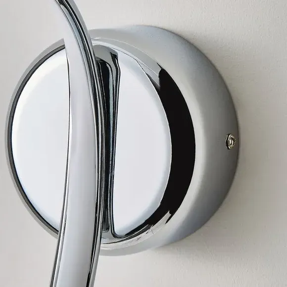 LED Wall Light with Swirl Design - Chrome