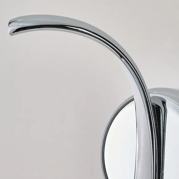 LED Wall Light with Swirl Design - Chrome