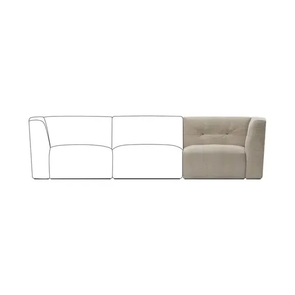 Left Corner Modular Sofa Piece - Natural, Chenille