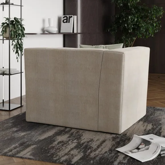 Left Corner Modular Sofa Piece - Natural, Chenille