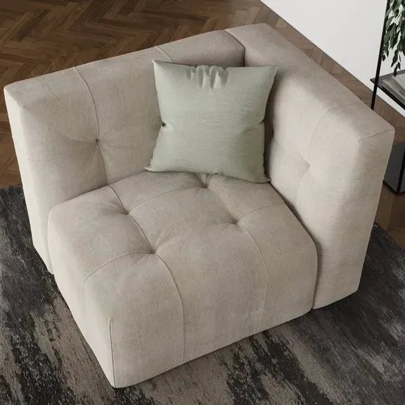 Left Corner Modular Sofa Piece - Natural, Chenille