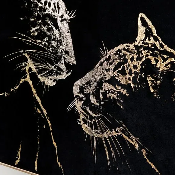 Leopard Canvas Wall Art - Black, Suede