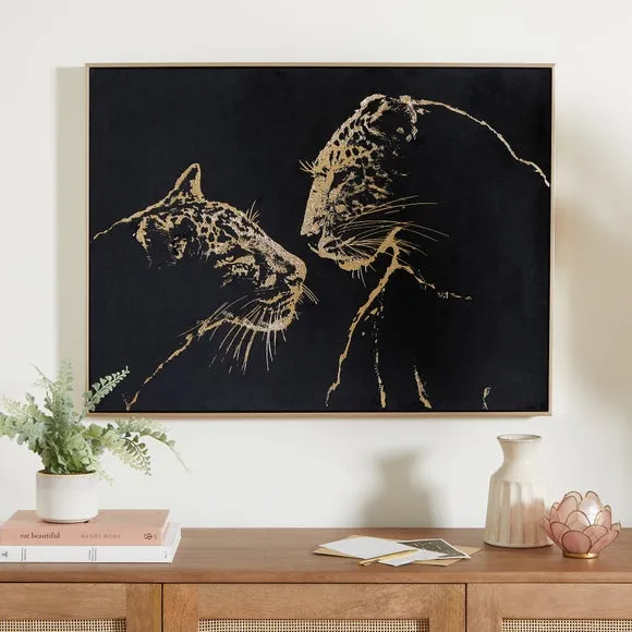 Leopard Canvas Wall Art - Black, Suede image