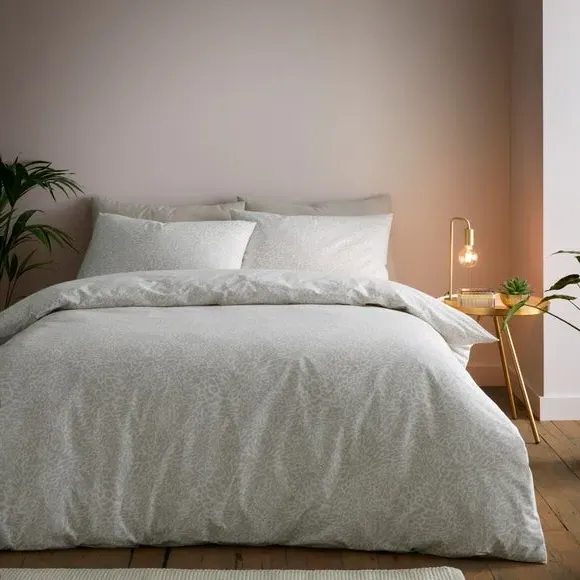 Leopard Print Duvet Cover Set - Natural, Cotton