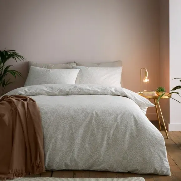 Leopard Print Duvet Cover Set - Natural, Cotton image