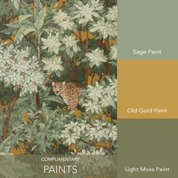Leopard Trees Wallpaper - Green