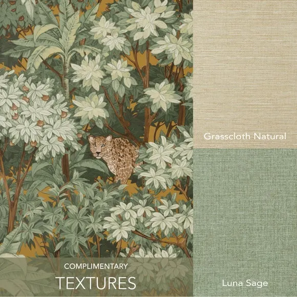 Leopard Trees Wallpaper - Green