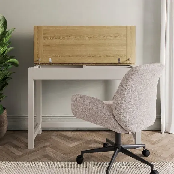 Lift-Up Storage Desk - Stone, Wood