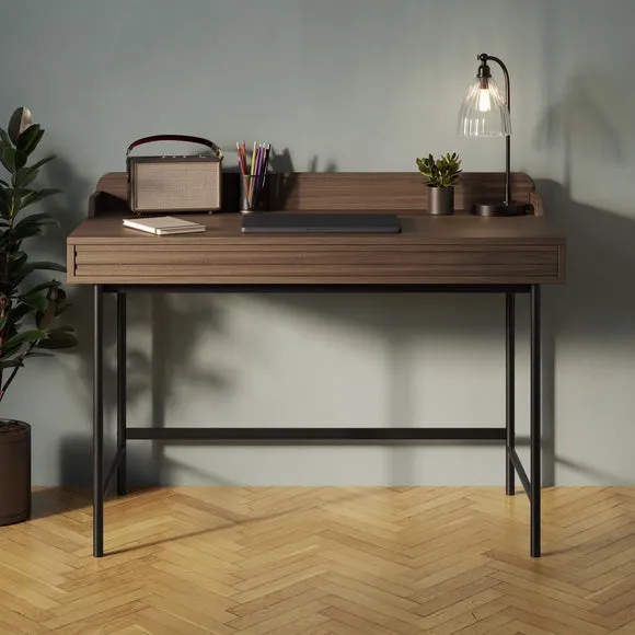 Lift-Up Storage Desk - Walnut Effect, Wood