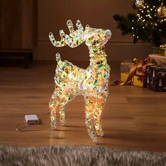 Light Up Deer Decoration - Iridescent