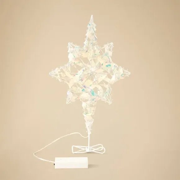 Light Up Star Tree Topper - Clear, Iridescent