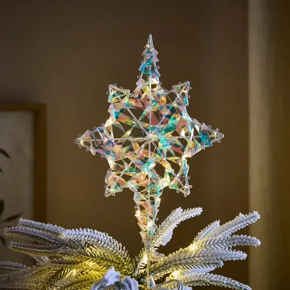 Light Up Star Tree Topper - Clear, Iridescent image
