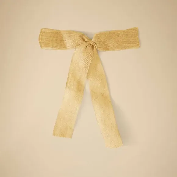 Light Up Tree Topper with Bow - Natural, Jute