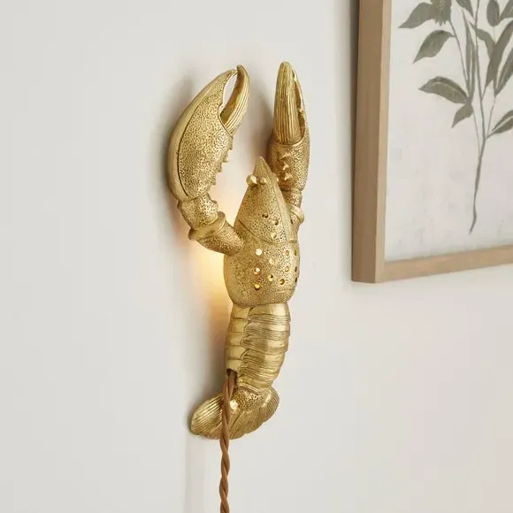 Lobster Wall Light Plug-In - Gold image