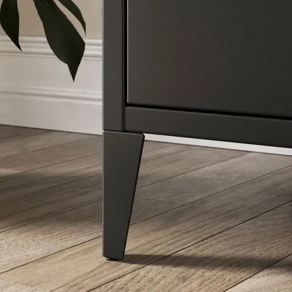 Locker Style Bedside Table - Black, Metal