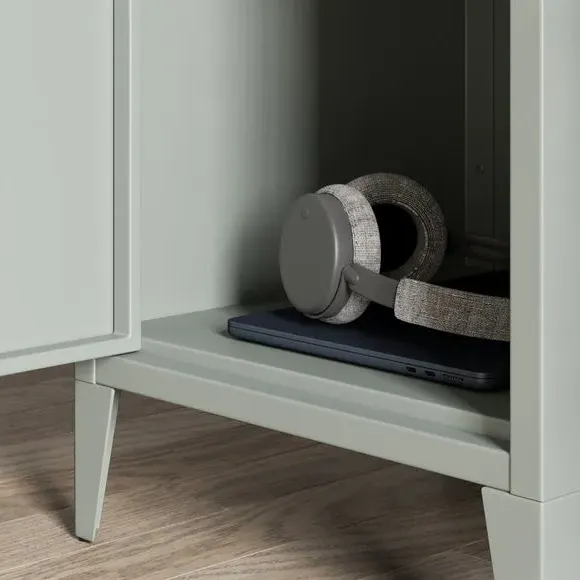 Locker Style Bedside Table - Sage, Metal