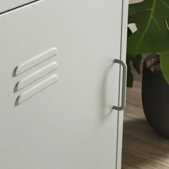 Locker Style Bedside Table - Sage, Metal